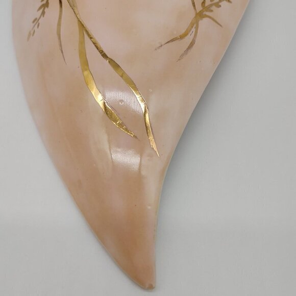 By Eve Gold Floral Shallow Dish Bowl Spoon Holder Pink Ceramic Handmade Vintage - Picture 12 of 12